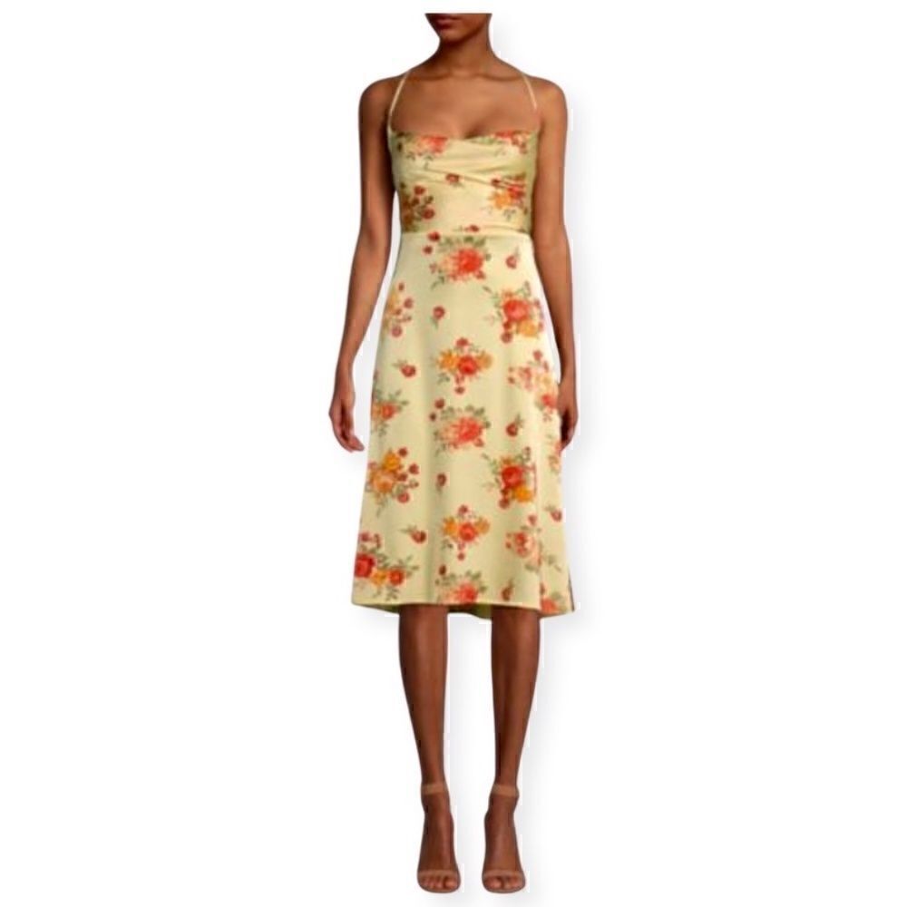 DANIELLE BERNSTEIN Floral Tie-Back Dress Size Small